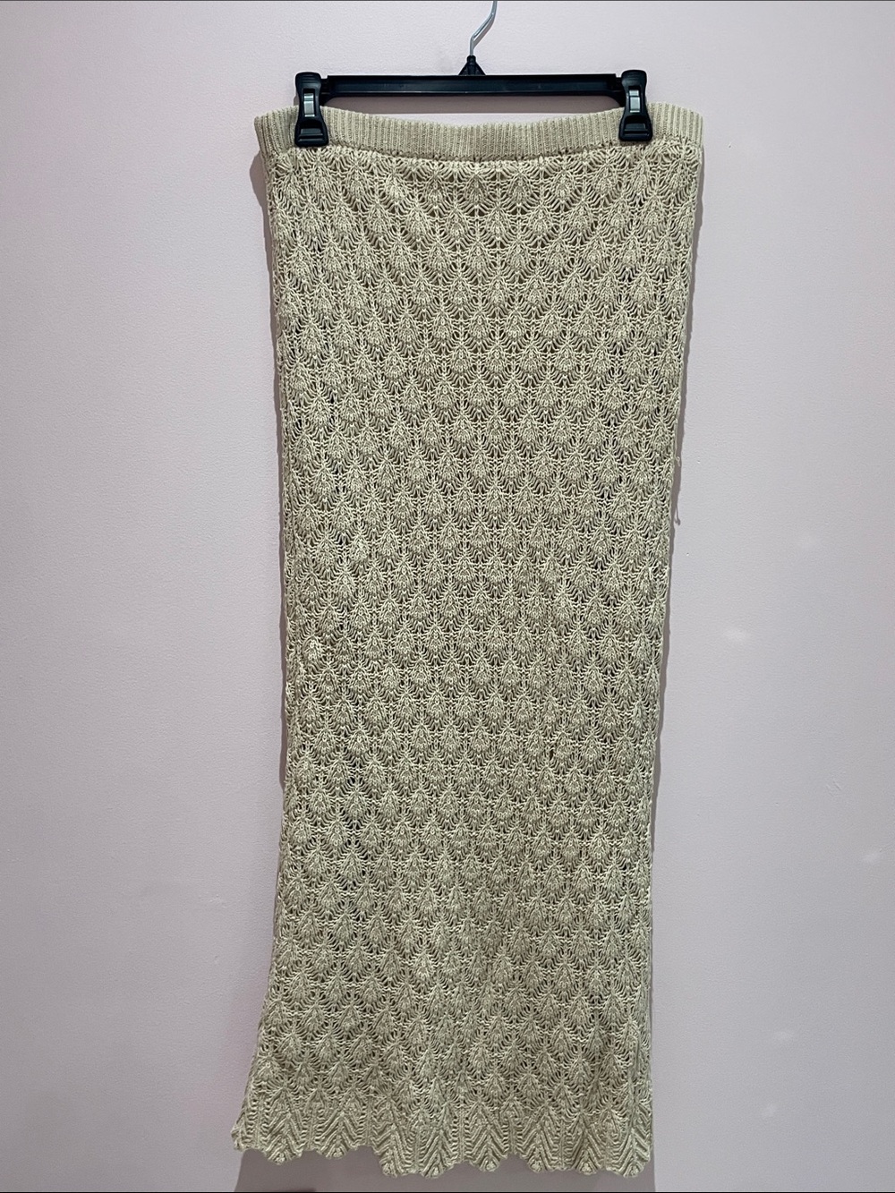 Knit Lace Maxi Skirt in Cream - Picture 2 of 5